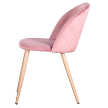 EGOONM Set di 2/4 Sedie da Pranzo in Velluto,Morbidi Cuscini in Velluto Seduta e Schienale con Gambe in Metallo Sedie da Cucina per Sala da Pranzo e Soggiorno (Rosa-4)