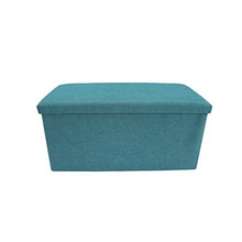 Rebecca Mobili Cassapanca Baule, Pouf Contenitore per Ordine casa Camera Bambini, Azzurro Turchese, Cotone - 37 x 76 x 38 cm (HxLxP) - Art. RE6173