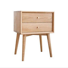 KANJJ-YU White Oak Mobili Camera da Letto Governo di immagazzinaggio Verdi Due Cassetti Solido Puro Legno Comodino