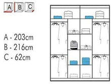 90 centimetri / 120 CM / 150 centimetri / 150 cm con LED / 180 CM / 203 centimetri/specchio armadio scorrevole 2 o 3,C-203 cm