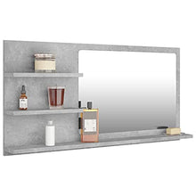 vidaXL Specchio da Bagno Grigio Cemento 90x10,5x45 cm in Truciolato