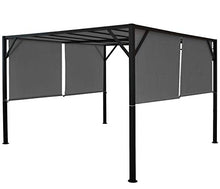 Mendler Gazebo pergola baldacchino apribile Baia Acciaio Poliestere Grigio 4x4m