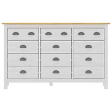 Doneioe Credenza Hill Range Armadio per mobili Cassettiera Armadio Multiuso Mobile Laterale 130x37x80 cm Bianco e Marrone Miele in Legno di Pino massello