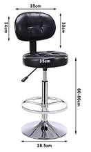 CSQ Sgabello Da Bar Regolabile, Schienale In Pelle PU Sedia Da Bar Sedia Girevole A 360 ° Ufficio Camera Da Letto Sala Da Libro Sedia Per Computer Facile Da Montare(Size:38.5*60-80CM,Color:B)