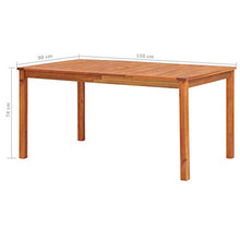 vidaXL - Tavolo da giardino, 150 x 90 x 74 cm, in legno di acacia massiccio