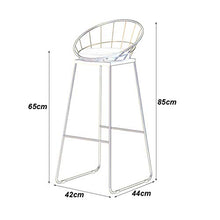 Sgabello da Bar per la Colazione Sgabello da Bar Moderno Altezza del bancone della Cucina Sgabelli da Bar Sedia da Pranzo con Schienale e poggiapiedi e Struttura in Metallo 45/65/75 cm Carico massim