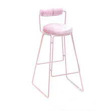 DFREW Sgabelli Moderna Sedia con Velluto Imbottito Schienale | 60 / 75Cm Sgabello Alto Pranza Le Sedie da Cucina | Pub | Colazione Sgabello in Metallo Carico Massimo 150Kg (Colore Rosa),B,65 cm