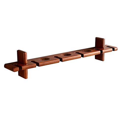 KEWEI JJ - Supporto da Parete per Bottiglie di Vino e Bicchieri in Legno Naturale, da Appendere a Testa in Giù, con calici da Parete, 81 cm, carico Massimo 15 kg