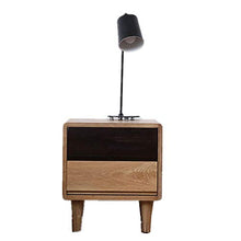 BJLWTQ Legno Solido Giapponese Doppio Colore Comodino White Oak Mobili Camera da Letto Governo di immagazzinaggio Verdi Due Cassetti