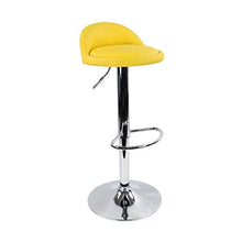 Lanrui Sgabelli da Bar in Pelle PU Sgabello Rotondo Sgabello Girevole Sedia da Bar con Schienale Regolabile Home Cucina con poggiapiedi Blu (Color : Yellow)