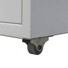 Cassettiere in Acciaio per Ufficio, Mobile, Comodino, Armadietto con 5 Cassetti, 4 rotelle, 28 x 41 x 68,5 cm
