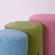 Avalon Puff rotondo 50X50 cm Pouf Cilindro Jazz Finta pelle Imbottito colore Blu
