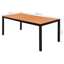 SKM Set da Pranzo da Giardino 7 pz in Rattan PVC Nero e Marrone (51.8kg)