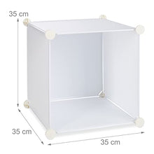Relaxdays 10021969_46 Armadio Guardaroba Componibile, 12 Scomparti, Sistema a Incastro, Plastica, 145,5x145,5 cm, Bianco