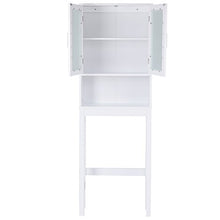 DREAMADE Mobile Scaffale sopra Toilette Armadio Alto per Lavatrice da Bagno in MDP Salvaspazio, Bianco