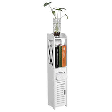 Bagno Colonna Armadio Ripiano Doccia Armadio Portaoggetti Armadietto WC, 1 Porta e 1 Cassetto, 80 x 15,5 x 15,5 cm