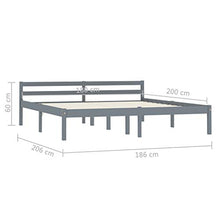SKM Giroletto Grigio in Legno Massello di Pino 180x200 cm (23.58kg)