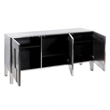 DENZZO - Cassettiera in legno rivestito in metallo argentato 3 ante Cagliari