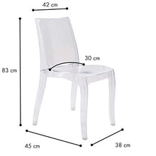 Mediawave Store - Set 4 pz Sedia CRYSTAL LIGHT Design Trasparente in Policarbonato Sedia da Sala da Pranzo, Sedia Trasparente, Per Casa, Arredo Bar o Locale, Sedie in Policarbonato Trasparente