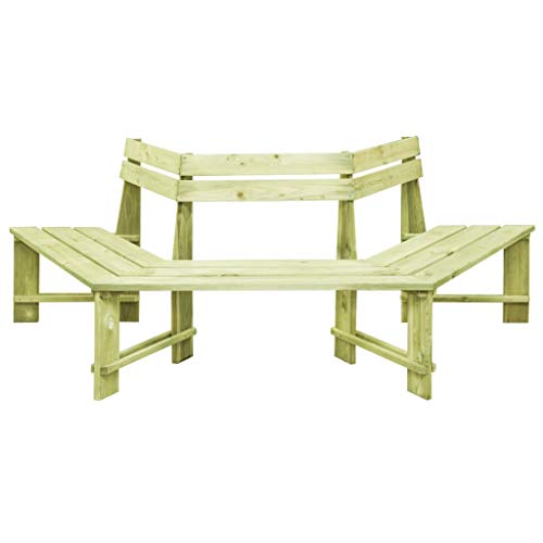 Festnight Panchina da Giardino 240 cm Panchina da Esterni in Legno di Pino Impregnato 240 x 208 x 87 cm Panca da Balcone con Schienale