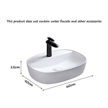 Yxx max -Lavabo Ceramica controsoffitto del Bacino, di Forma Ovale Lavabo Art Bacino Semplice Domestica lavandino (Senza Rubinetto) -60x40x12cm Lavandino del lavabo