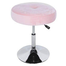 Sgabello rotondo da vanità, moderno, girevole a 360 gradi, regolabile, per bagno, camera da letto (rosa)