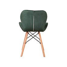 Sedia da pranzo in velluto con gambe in legno massello e telaio per sedie ergonomiche, imbottitura in spugna, semplice e nobile, set da 4 pezzi, colore verde scuro