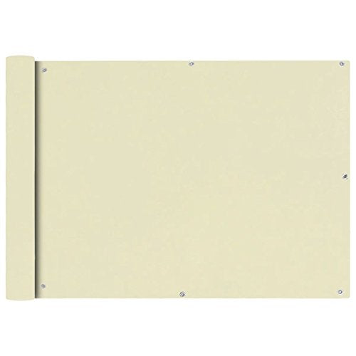 Tidyard Copertura per Balcone Idrorepellente, Paravento Balcone con Occhielli, Tessuto Oxford / 75x400 cm/Frangivento Protezione da Raggi/Crema