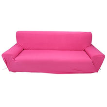 Copri divano 3 posti, antiscivolo, elastico, in poliestere rosa rosso