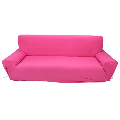 Copri divano 3 posti, antiscivolo, elastico, in poliestere rosa rosso
