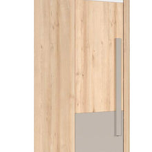 SMARTBett NAMECK - Armadio angolare 1 anta in faggio, bianco lucido/grigio