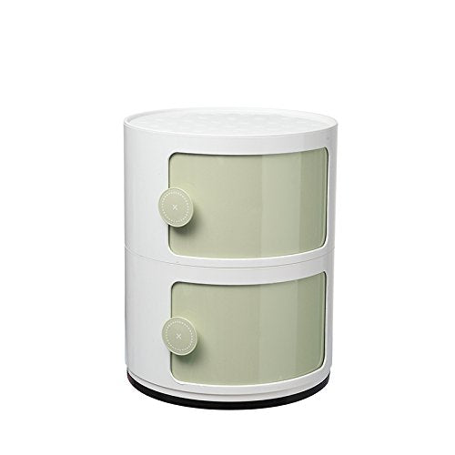 UMCCY Semplice plastica Libera Combinazione Locker con la Porta della Camera da Letto Bambini armadi del Comodino Snack Toy armadietto, 1, Due Verdi