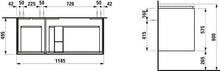 Laufen Palomba Mobiletto per lavabo 814806, Senza Base, 4 cassetti, 575x1185x495, colorazione: Ciliegio Vermont Scuro - H4073041802221