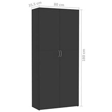 FAMIROSA Armadietto Grigio 80x35,5x180 cm in Truciolato