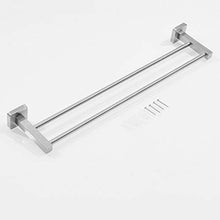 Leekayer 40 cm Portasciugamani Doppio Binario Finitura Nichel Spazzolato Accessori per la cucina del bagno Acciaio inossidabile Base quadrata per portasciugamani Stile moderno