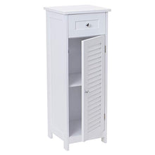 Mendler Set arredi bagno HWC-F75 MDF bianco mobile alto specchio cassettiera mobile sotto lavabo