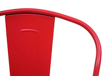 Sgabello con Schienale bistrot Design Industriale HWC-A73 Legno Metallo Verniciato Rosso