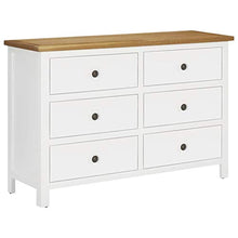 Festnight Cassettiera | Credenza con 6 Cassetti Mobiletto Mobile Arredo 105x33,5x73 cm in Legno Massello di Rovere