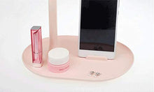 WM Multi-Funzione di Ricarica USB LED Lampada da Tavolo Specchio Creativo Specchiera Trucco Specchio Lampada da Tavolo Luce di Notte mirror-10.27 (Color : Pink)