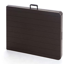 taddei Tavolo Pieghevole da Giardino 180x75x72 cm in Ferro Plastik Wood Marrone Scuro