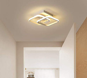 Osairous Plafoniera a LED, Lampada da soffitto moderna 22W, Lampadario acrilico a 2 LED quadrati bianca, plafoniera per sala da pranzo, cucina studio, luce bianca fredda / 6000K