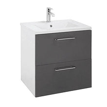 Homemania HOMRAN_5274 Mobile Bagno Happy da Parete, da Bagno, Bianco, Grigio, Cromo, in Legno, Ceramica