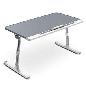 Tavolino Regolabile per Laptop, Tavolo da Letto Pieghevole con Slot per Schede, Scrivania Portatile per Divano, Letto, Ufficio E Picnic