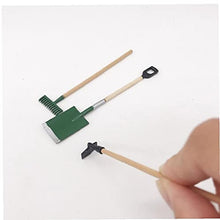 3pcs in miniatura giardino a prato Strumenti 1/12 Dollhouse accessori di lavoro con la pala rastrello forcella per Doll House o Giardino Scenario modello, attrezzi per il giardinaggio