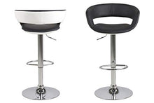 AC Design Furniture Sgabello in finta pelle, con poggiapiedi, 2 pezzi, Bianco, finta pelle