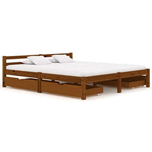 FAMIROSA Giroletto con 4 Cassetti Marrone Miele Legno di Pino 160x200 cm-0526