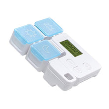 Healifty Portapillole portatile 3 scomparti Portapillole con promemoria di allarme Portapillole da viaggio portatile Portapillole con timer digitale senza batteria (azzurro)