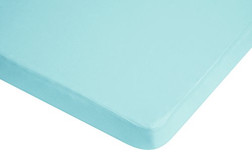 Playshoes 770321-17 - Lenzuolo elasticizzato con angoli per lettino, in jersey impermeabile e traspirante, conforme alla norma OEKO-TEX 100, 70 x 140 cm, colore azzurro