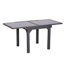 Outsunny Tavolino da Giardino Allungabile Estensibile con Piano in Vetro Temperato Metallo 160 x 80 x 75 cm Nero