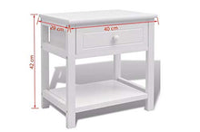 Comodino Con Cassetti,2 Pz Comodino Camera Con Un Cassetto,Comodino Vintage Comodino con cassetto,Camera da letto,Cameretta ragazzi, Bianco 40x29x42Cm